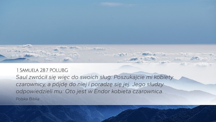 1 Samuela 28:7 POLUBG Bible Verse Image