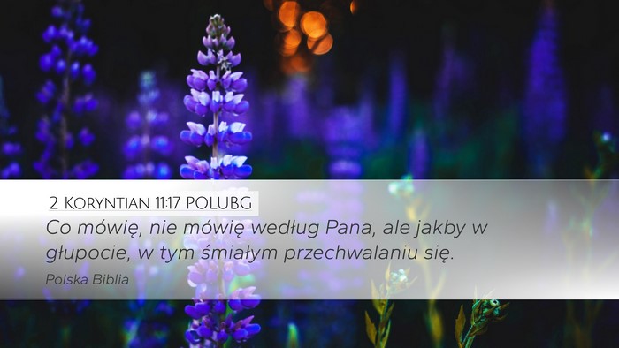 2 Koryntian 11:17 POLUBG Bible Verse Image