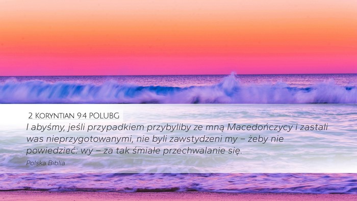 2 Koryntian 9:4 POLUBG Bible Verse Image
