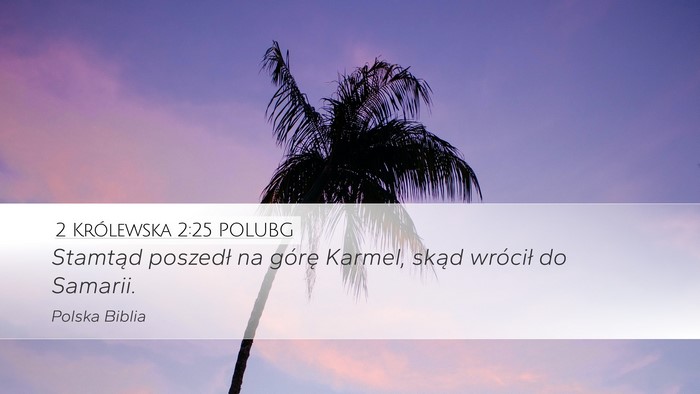 2 Królewska 2:25 POLUBG Desktop Wallpaper - Stamtąd poszedł na górę Karmel, skąd - Desktop Bible Verse Wallpaper