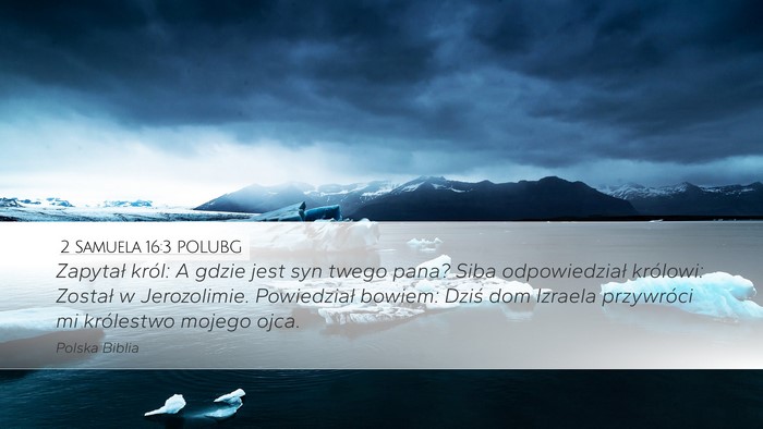 2 Samuela 16:3 POLUBG Desktop Wallpaper - Zapytał król: A gdzie jest syn twego pana? Siba - Desktop Bible Verse Wallpaper