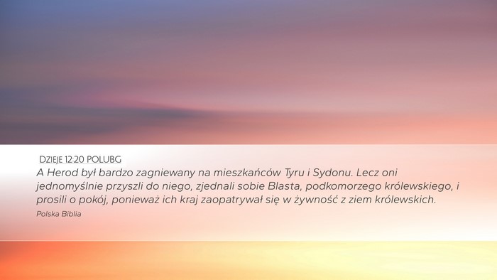 Dzieje 12:20 POLUBG Bible Verse Image
