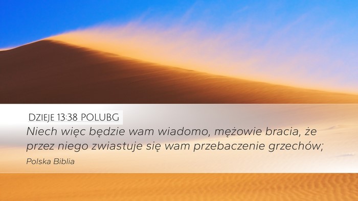 Dzieje 13:38 POLUBG Bible Verse Image