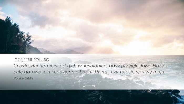 Dzieje 17:11 POLUBG Bible Verse Image
