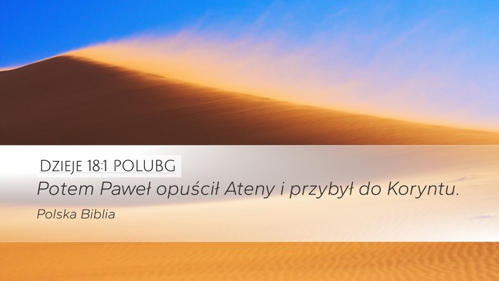 Dzieje 18:1 POLUBG Bible Verse Image
