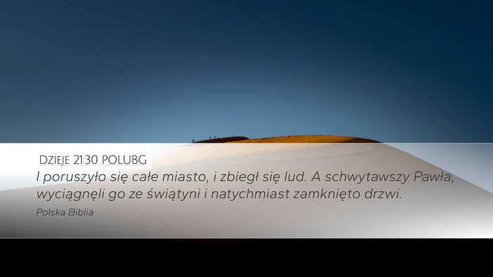 Dzieje 21:30 POLUBG Bible Verse Image