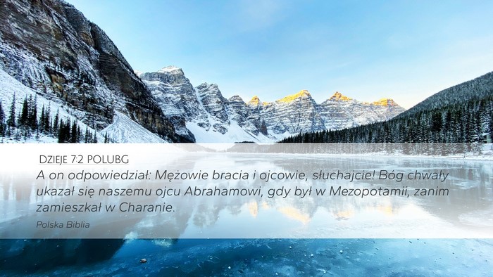 Dzieje 7:2 POLUBG Bible Verse Image