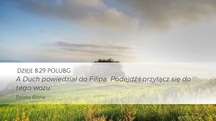 Dzieje 8:29 POLUBG Bible Verse Image