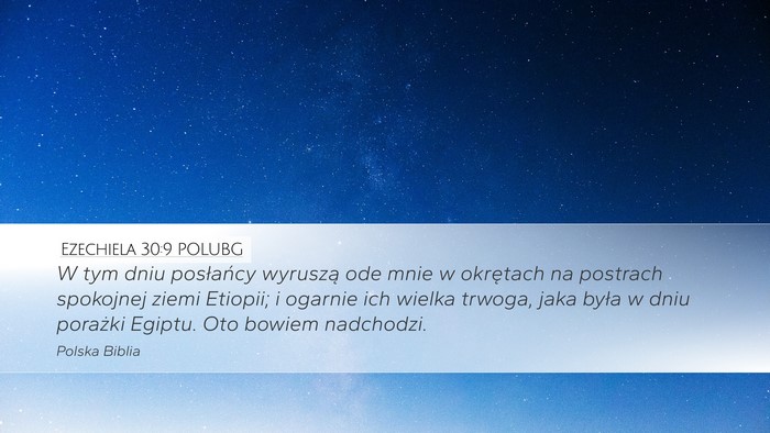 Ezechiela 30:9 POLUBG Bible Verse Image
