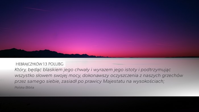 Hebrajczyków 1:3 POLUBG Bible Verse Image