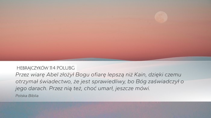 Hebrajczyków 11:4 POLUBG Bible Verse Image