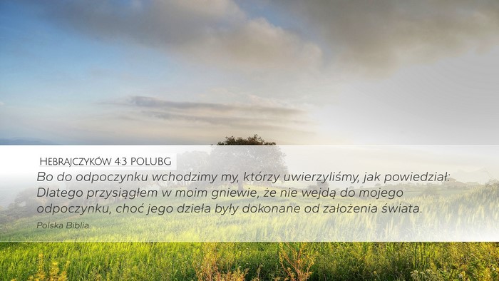 Hebrajczyków 4:3 POLUBG Bible Verse Image