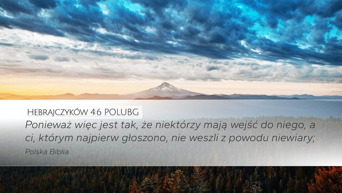 Hebrajczyków 4:6 POLUBG Bible Verse Image