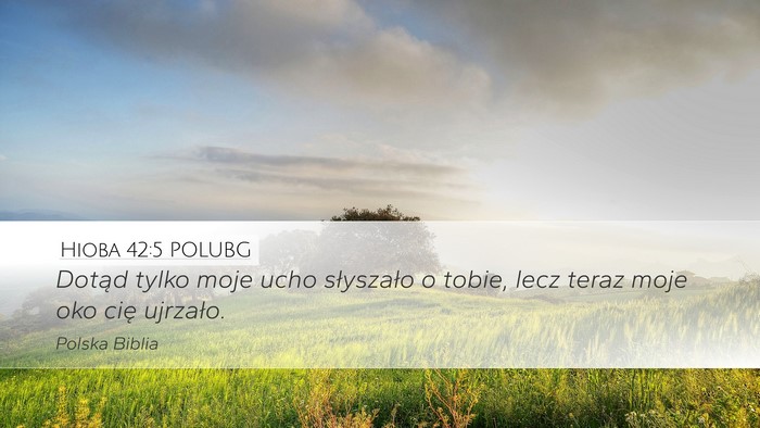 Hioba 42:5 POLUBG Desktop Wallpaper - Dotąd tylko moje ucho słyszało o tobie, lecz - Desktop Bible Verse Wallpaper