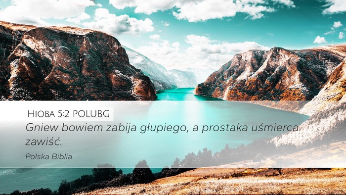 Hioba 5:2 POLUBG Bible Verse Image