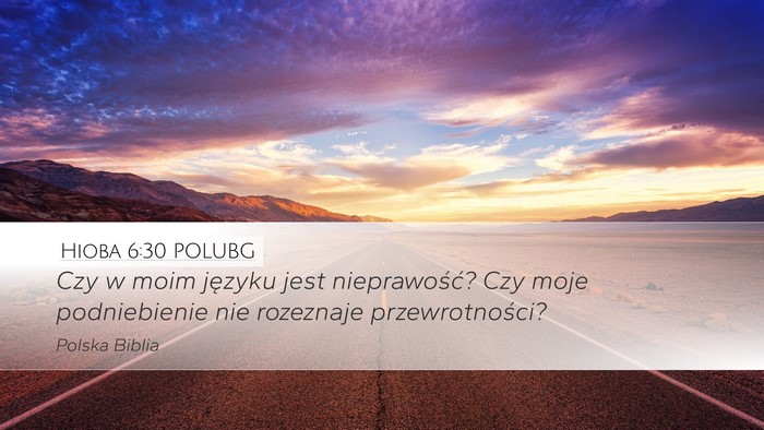 Hioba 6:30 POLUBG Bible Verse Image