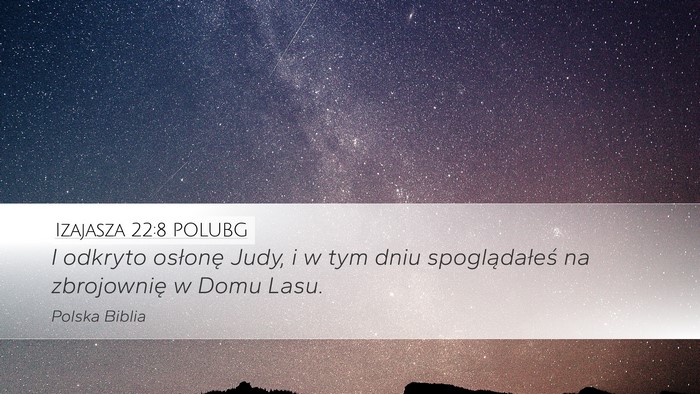 Izajasza 22:8 POLUBG Desktop Wallpaper - I odkryto osłonę Judy, i w tym dniu - Desktop Bible Verse Wallpaper