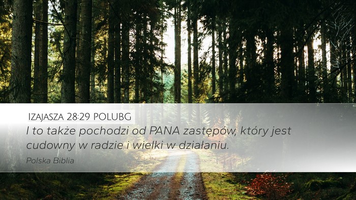 Izajasza 28:29 POLUBG Bible Verse Image