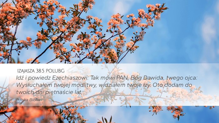 Izajasza 38:5 POLUBG Desktop Wallpaper - Idź i powiedz Ezechiaszowi: Tak mówi PAN, Bóg - Desktop Bible Verse Wallpaper