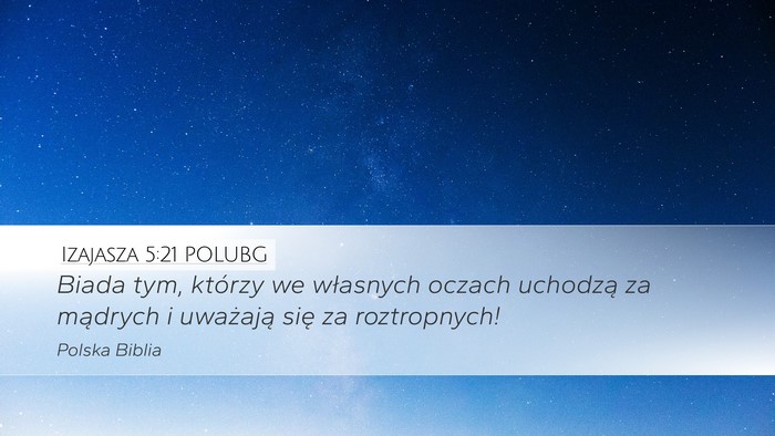 Izajasza 5:21 POLUBG Desktop Wallpaper - Biada tym, którzy we własnych oczach uchodzą - Desktop Bible Verse Wallpaper