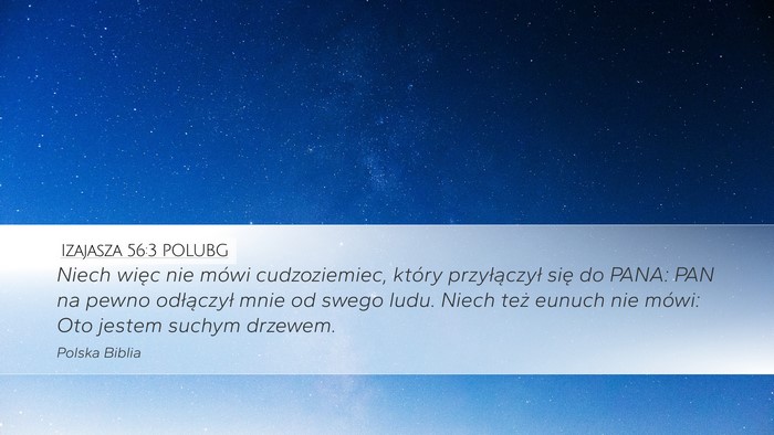 Izajasza 56:3 POLUBG Bible Verse Image