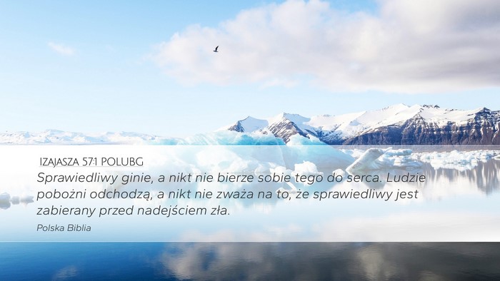 Izajasza 57:1 POLUBG Bible Verse Image