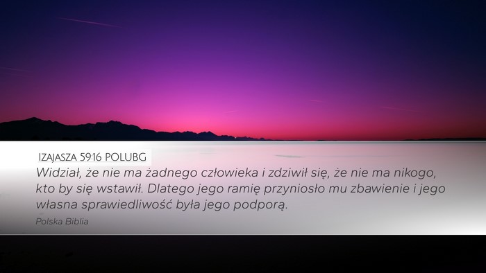 Izajasza 59:16 POLUBG Bible Verse Image