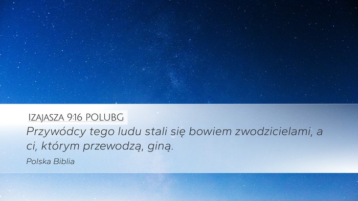 Izajasza 9:16 POLUBG Bible Verse Image