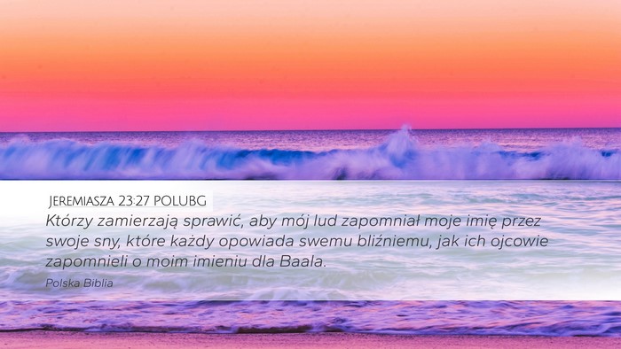 Jeremiasza 23:27 POLUBG Bible Verse Image
