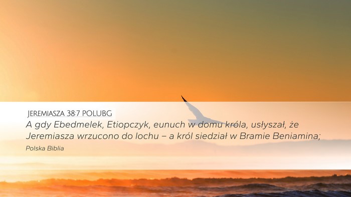 Jeremiasza 38:7 POLUBG Desktop Wallpaper - A gdy Ebedmelek, Etiopczyk, eunuch w domu króla, - Desktop Bible Verse Wallpaper