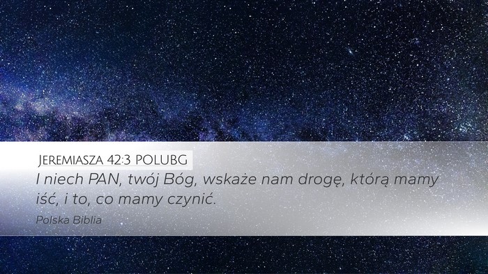 Jeremiasza 42:3 POLUBG Desktop Wallpaper - I niech PAN, twój Bóg, wskaże nam drogę, - Desktop Bible Verse Wallpaper