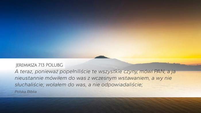 Jeremiasza 7:13 POLUBG Bible Verse Image