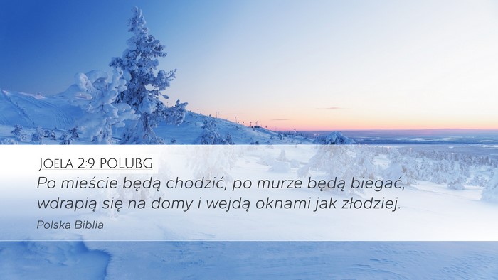 Joela 2:9 POLUBG Desktop Wallpaper - Po mieście będą chodzić, po murze będą - Desktop Bible Verse Wallpaper