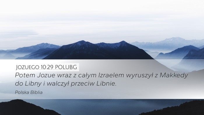 Jozuego 10:29 POLUBG Bible Verse Image