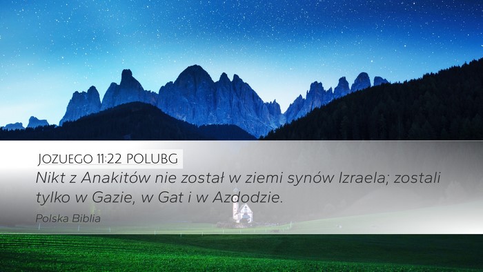 Jozuego 11:22 POLUBG Desktop Wallpaper - Nikt z Anakitów nie został w ziemi synów - Desktop Bible Verse Wallpaper