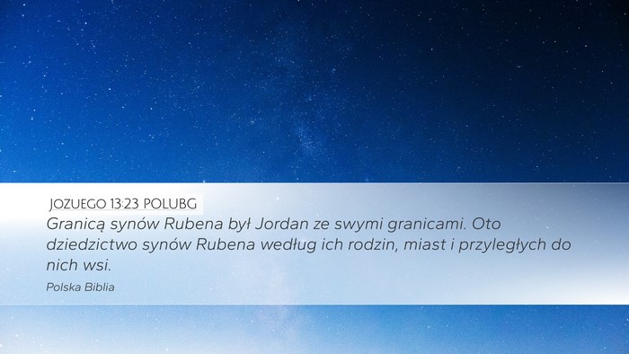 Jozuego 13:23 POLUBG Bible Verse Image