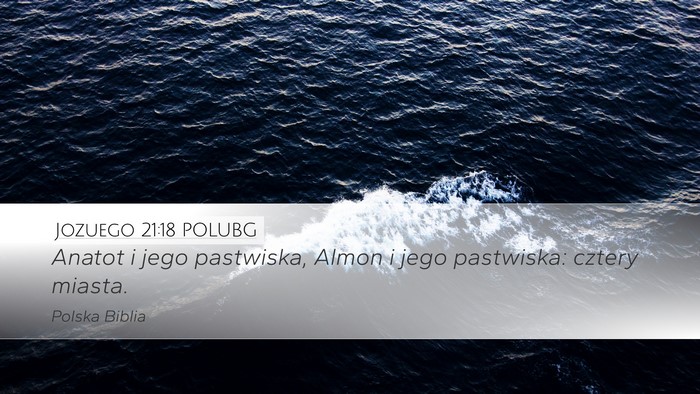 Jozuego 21:18 POLUBG Desktop Wallpaper - Anatot i jego pastwiska, Almon i jego pastwiska: - Desktop Bible Verse Wallpaper