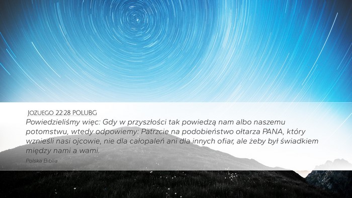 Jozuego 22:28 POLUBG Desktop Wallpaper - Powiedzieliśmy więc: Gdy w przyszłości tak - Desktop Bible Verse Wallpaper