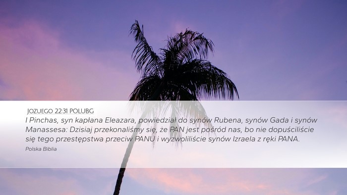 Jozuego 22:31 POLUBG Desktop Wallpaper - I Pinchas, syn kapłana Eleazara, powiedział do - Desktop Bible Verse Wallpaper