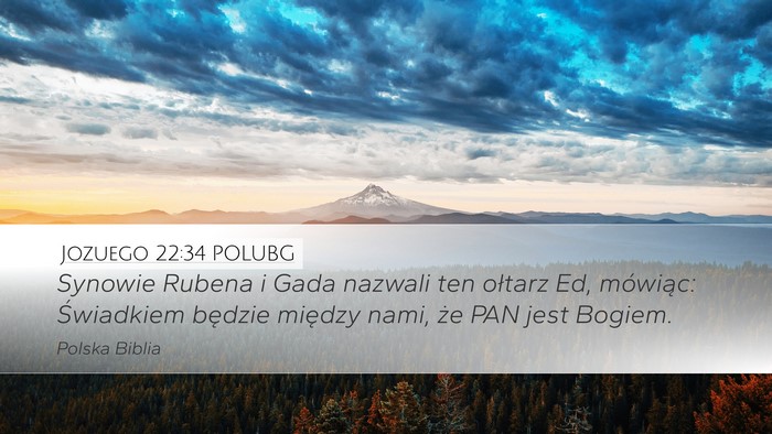 Jozuego 22:34 POLUBG Desktop Wallpaper - Synowie Rubena i Gada nazwali ten ołtarz Ed, - Desktop Bible Verse Wallpaper
