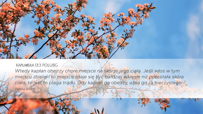 Kapłańska 13:3 POLUBG Desktop Wallpaper - Wtedy kapłan obejrzy chore miejsce na skórze - Desktop Bible Verse Wallpaper