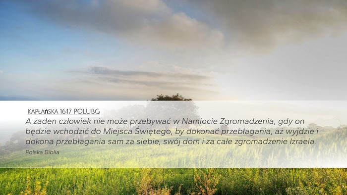 Kapłańska 16:17 POLUBG Desktop Wallpaper - A żaden człowiek nie może przebywać w - Desktop Bible Verse Wallpaper