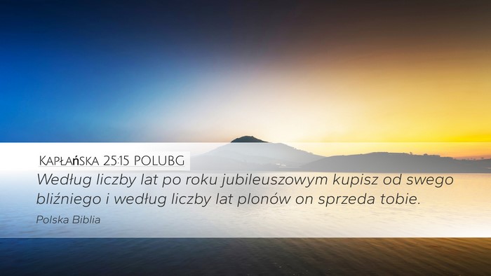 Kapłańska 25:15 POLUBG Bible Verse Image