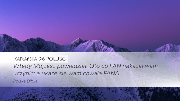 Kapłańska 9:6 POLUBG Bible Verse Image