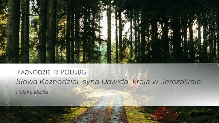 Kaznodziei 1:1 POLUBG Bible Verse Image