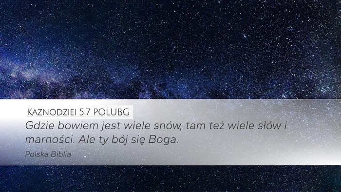 Kaznodziei 5:7 POLUBG Bible Verse Image