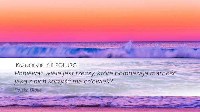 Kaznodziei 6:11 POLUBG Bible Verse Image