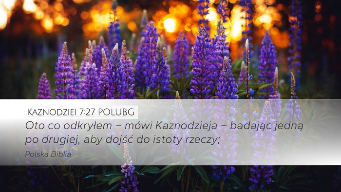 Kaznodziei 7:27 POLUBG Bible Verse Image