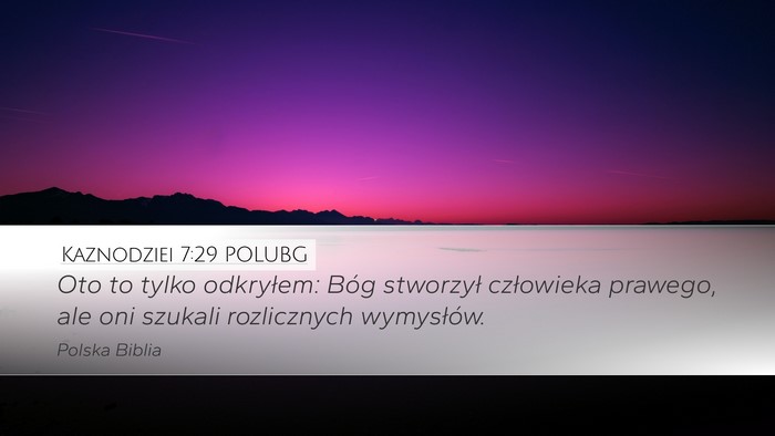 Kaznodziei 7:29 POLUBG Bible Verse Image