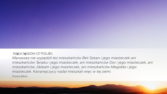 Księga Sędziów 1:27 POLUBG Bible Verse Image